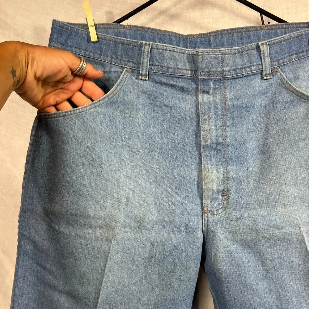 Vintage Wrangler Ankle Pants Mens 38x21 Thrashed Patina Straight High‎ Rise